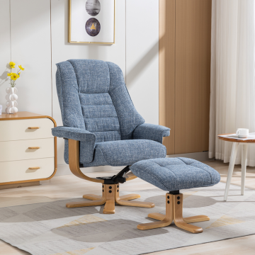 Sardinia Recliner Chair & Footstool in Chacha Ocean